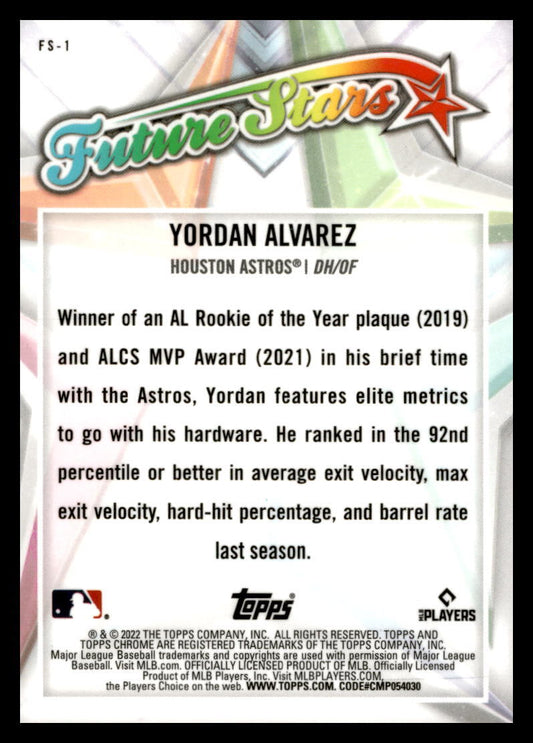2022 Topps Chrome - Future Stars #FS-1 Yordan Alvarez