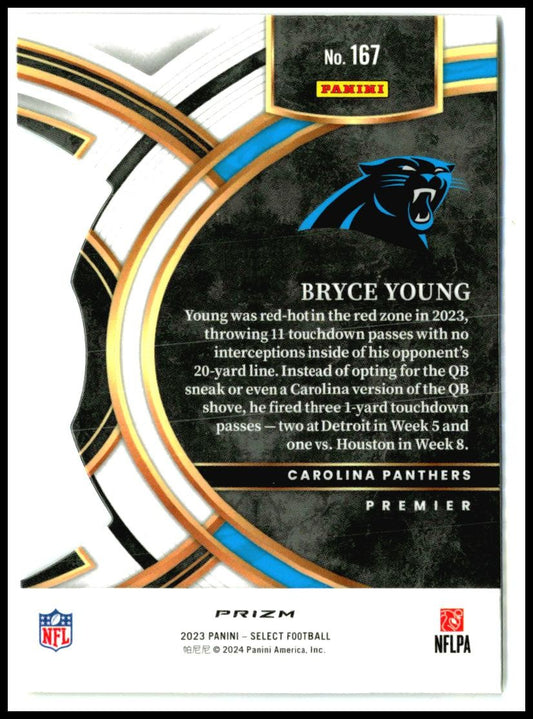 2023 Select Red and Yellow Prizms Die Cuts #167 Bryce Young Rookie Panthers