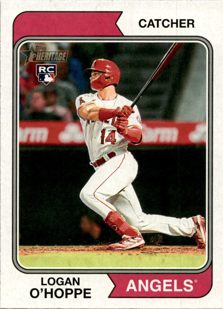 2023 Topps Heritage #318 Logan O'Hoppe Rookie Los Angeles Angels