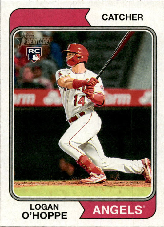 2023 Topps Heritage #318 Logan O'Hoppe Rookie Los Angeles Angels