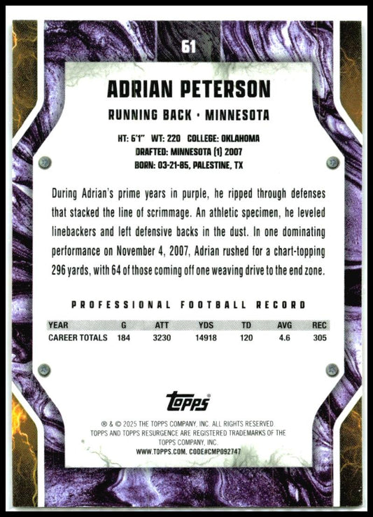 2024 resurgence #51 adrian peterson Viking