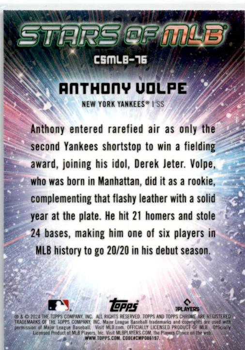 2024 Topps Update Stars of MLB Chrome #CSMLB-76 Anthony Volpe