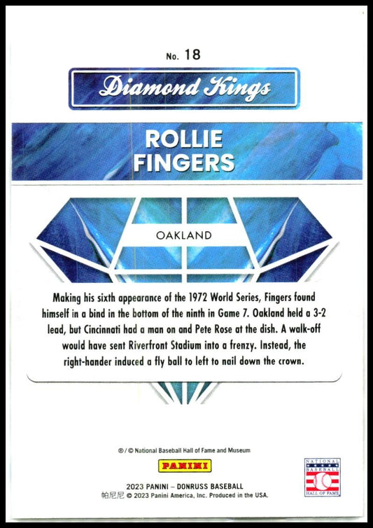 2023 Donruss #18 Rollie Fingers Oakland Athletics