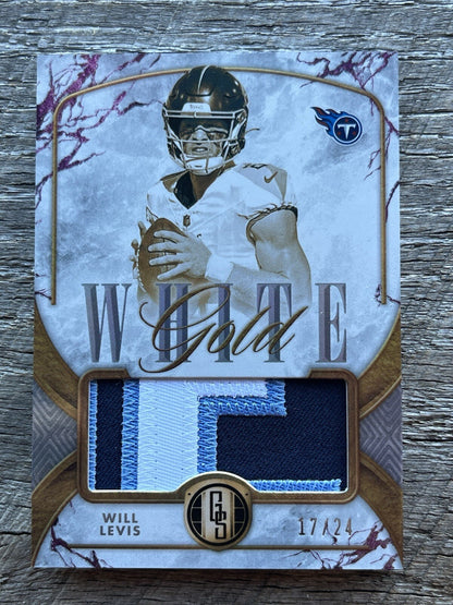 2024 Panini Gold Standard White Gold WILL LEVIS /24 MEM RC Titans