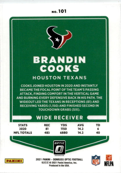 2021 Donruss Optic #101 Brandin Cooks Houston Texans