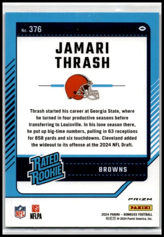 2024 Donruss Optic Rated Rookies Preview Red and Green #376 Jamari Thrash Rookie