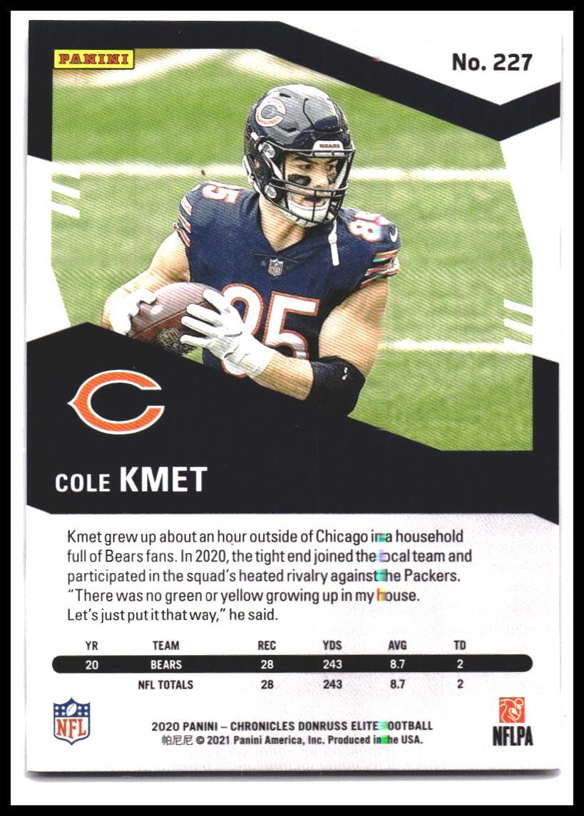 Cole Kmet #227 2020 Panini Chronicles Elite Update #/899 SN
