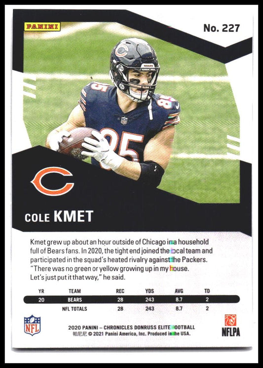 Cole Kmet #227 2020 Panini Chronicles Elite Update #/899 SN