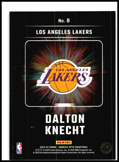 2024-25 Donruss Optic Lights Out #8 Dalton Knecht Los Angeles Lakers