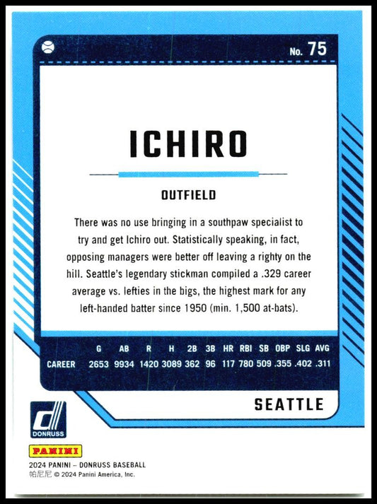 2024 Donruss #75 Ichiro Seattle Mariners