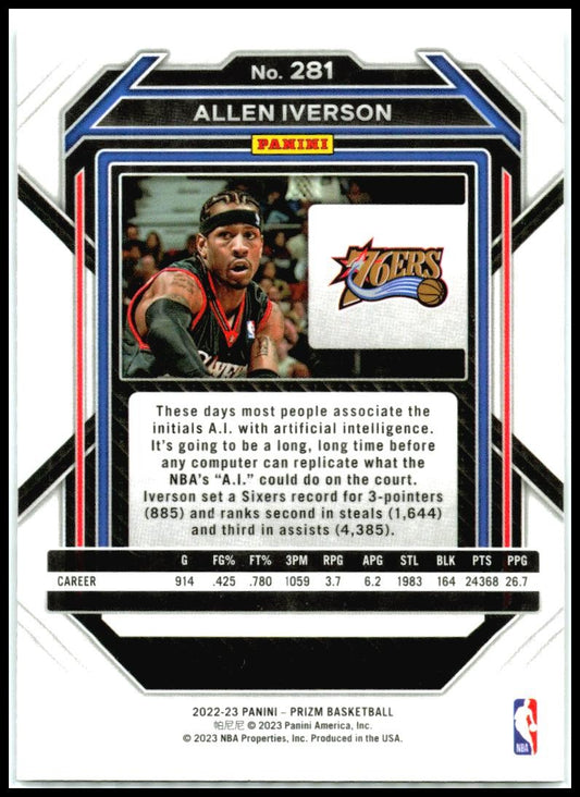 2022-23 Panini Prizm #281 Allen Iverson Philadelphia 76ers