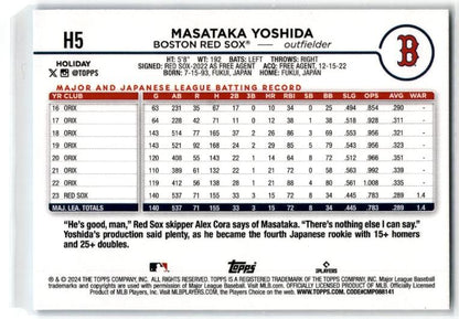2024 Topps Holiday #H5 Masataka Yoshida Boston Red Sox