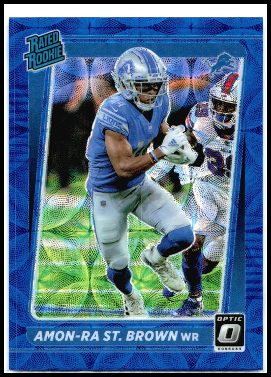 2021 Donruss Optic Blue Scope #228 Amon-Ra St. Brown Rookie Detroit Lions