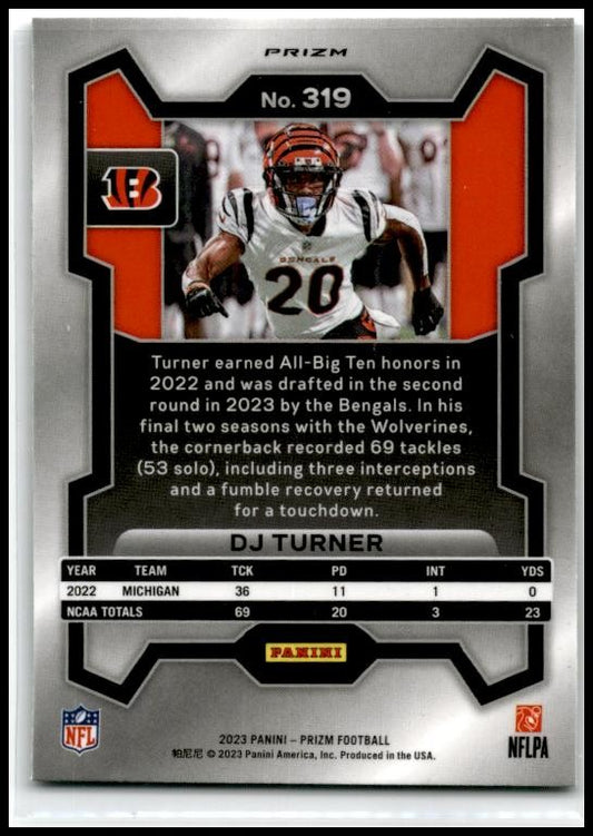 2023 Panini Prizm Green #319 DJ Turner Cincinnati Bengals