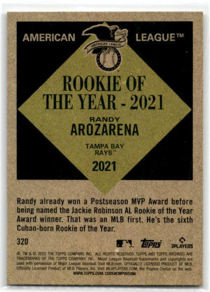2022 Topps Archives #320 Randy Arozarena Tampa Bay Rays