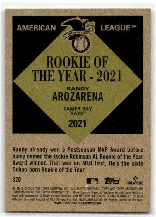 2022 Topps Archives #320 Randy Arozarena Tampa Bay Rays