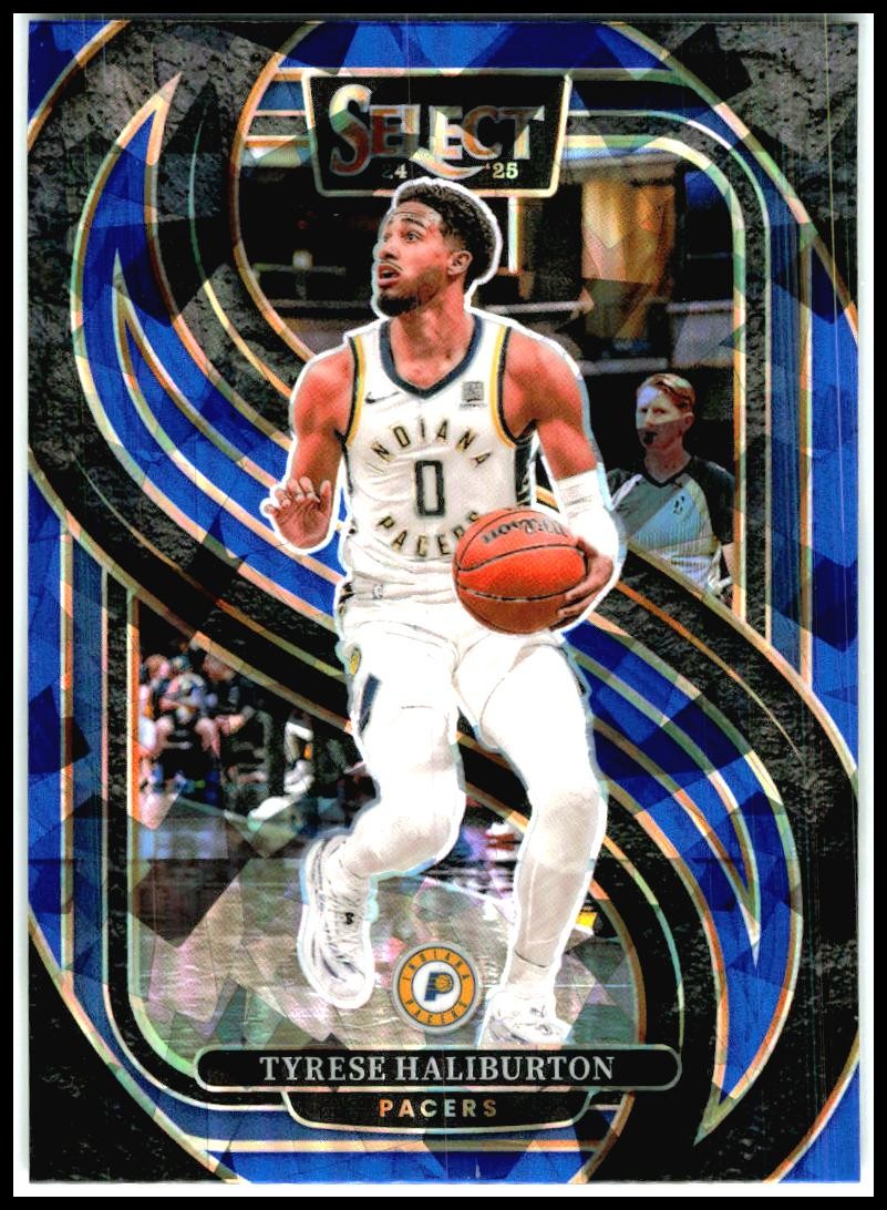 2024-25 Select Blue Cracked Ice Prizm #165 Tyrese Haliburton Indiana Pacers