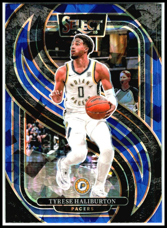 2024-25 Select Blue Cracked Ice Prizm #165 Tyrese Haliburton Indiana Pacers