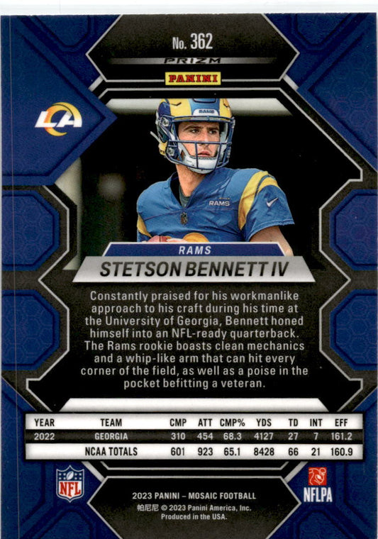 2023 Panini Mosaic Silver #362 Stetson Bennett IV Rookie Los Angeles Rams