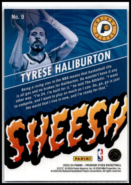 2023-24 Hoops Premium Stock Sheesh #9 Tyrese Haliburton Indiana Pacers