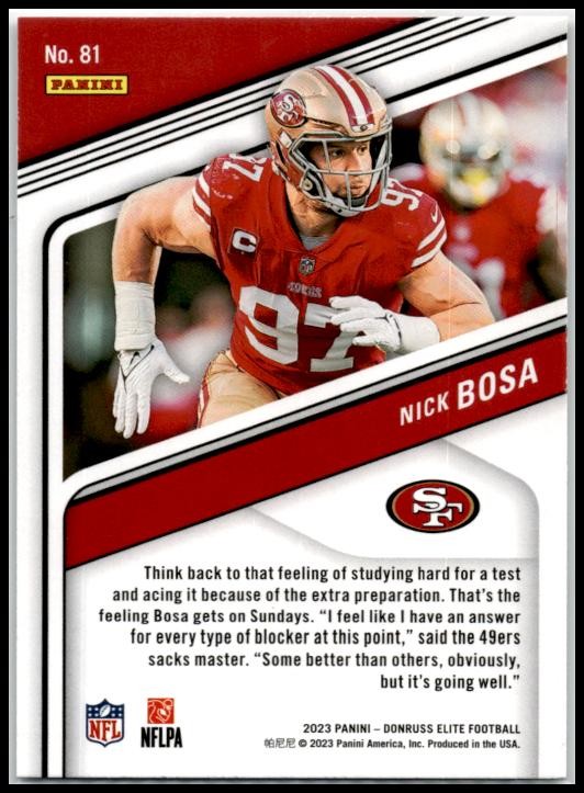 2023 Donruss Elite #81 Nick Bosa San Francisco 49ers
