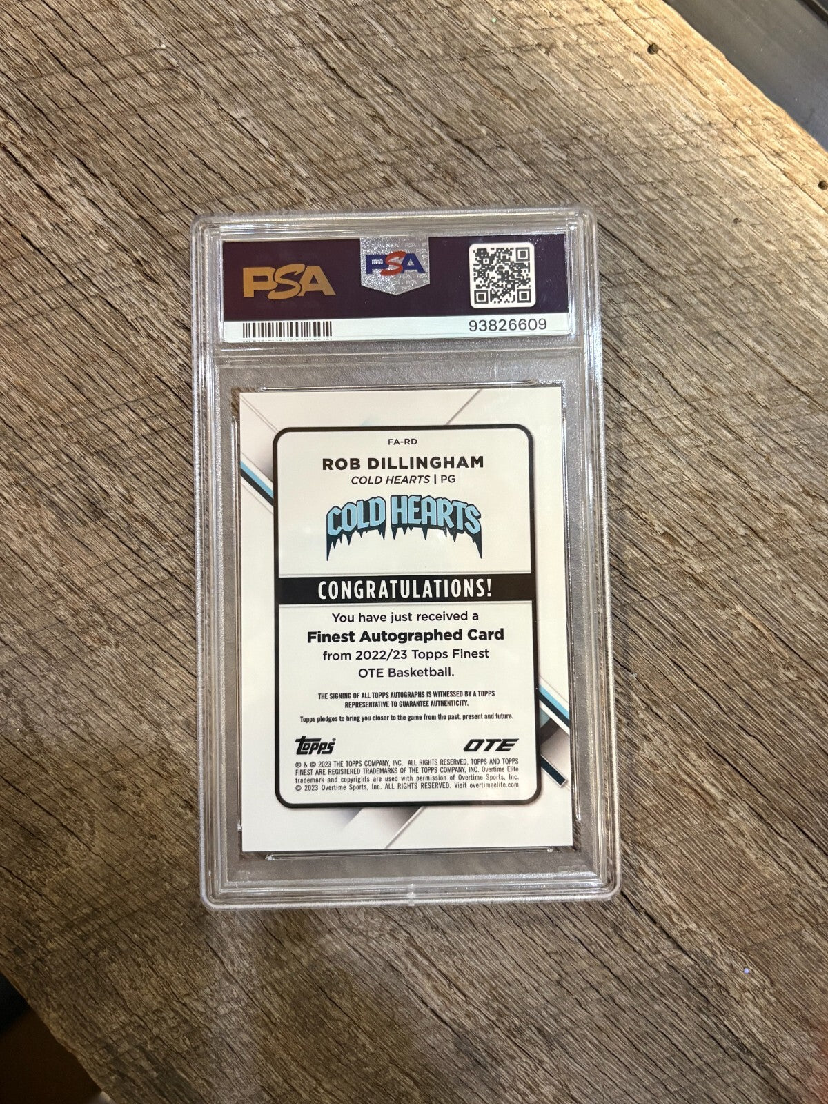 2022-23 Topps Finest OTE  Blue Raywave Auto Rob Dillingham RC SP /150 PSA 9 Mint