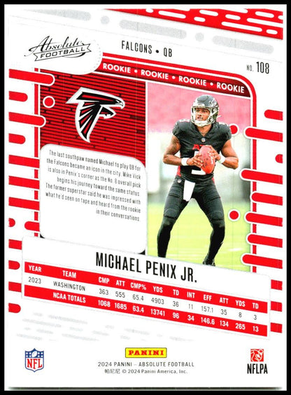 2024 Panini Absolute #108 Michael Penix Jr. Atlanta Falcons
