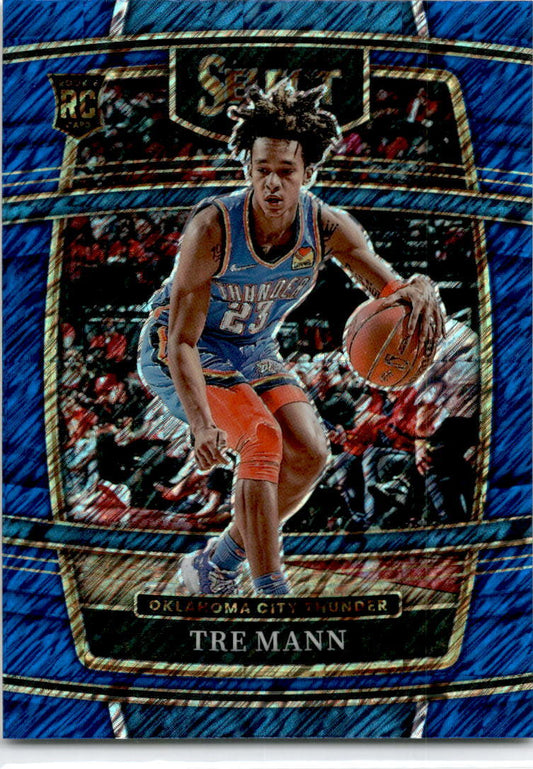 2021-22 Panini Select Blue Shimmer Prizms #36 Tre Mann Oklahoma City Thunder