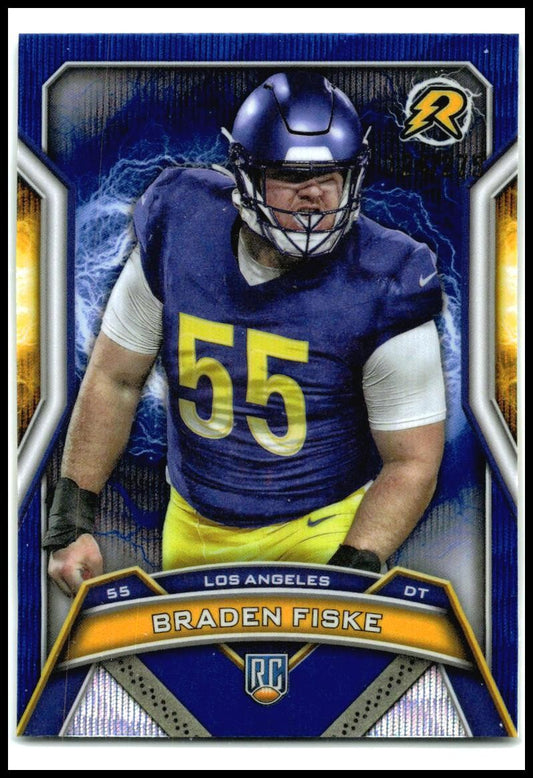 2024 Topps Resurgence Navy Surge #153 Braden Fiske Rookie #/275 Los Angeles Rams