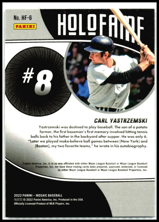 2022 Panini Mosaic Holofame #HF-6 Carl Yastrzemski Boston Red Sox