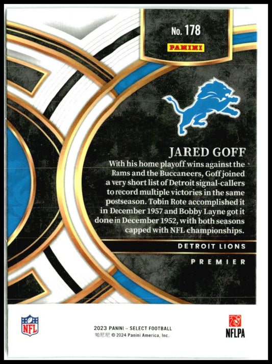 2023 Panini Select #178 Jared Goff Detroit Lions