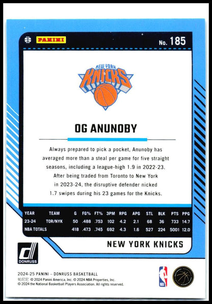 2024-25 Donruss Storm #185 OG Anunoby #/299 New York Knicks