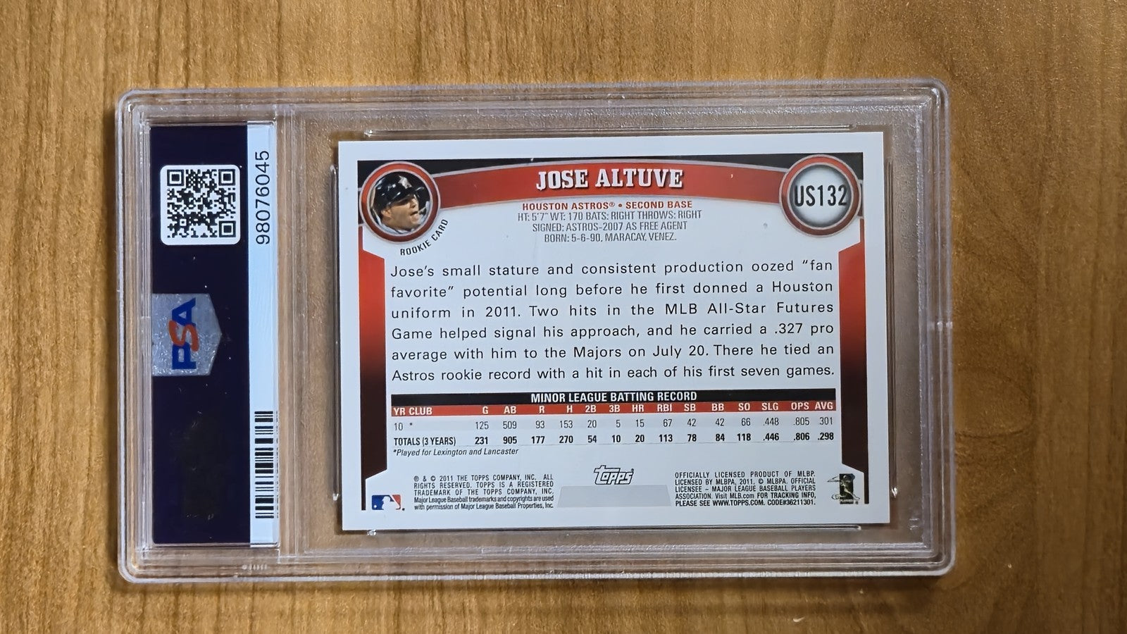 2020 Topps Retrospective RC Logo Medallion #RCR-JA Jose Altuve  Astros PSA 9