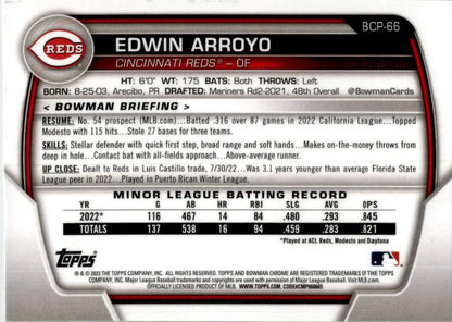 2023 Bowman #BCP-66 Edwin Arroyo Cincinnati Reds