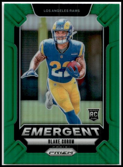2024 Panini Prizm Emergent Green Prizm #10 Blake Corum Los Angeles Rams