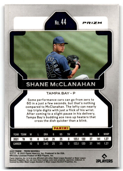 2022 Panini Prizm Red White Blue Shane McClanahan Tampa Bay Rays #44