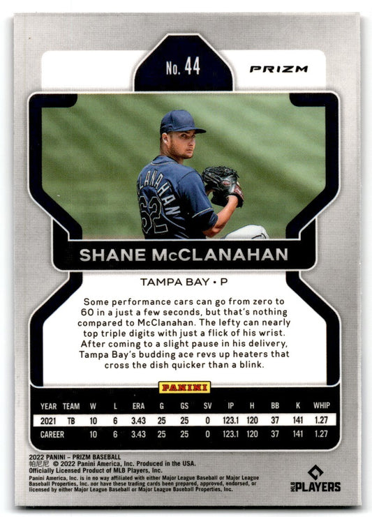 2022 Panini Prizm Red White Blue Shane McClanahan Tampa Bay Rays #44