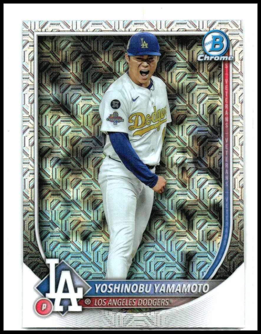 2025 Bowman Chrome Mojo Refractor #76 Yoshinobu Yamamoto Los Angeles Dodgers