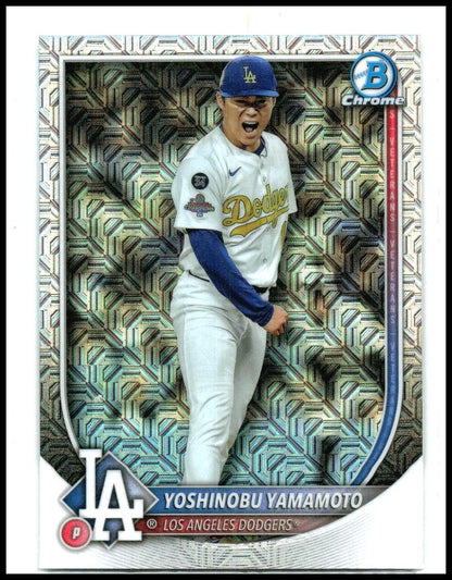 2025 Bowman Chrome Mojo Refractor #76 Yoshinobu Yamamoto Los Angeles Dodgers