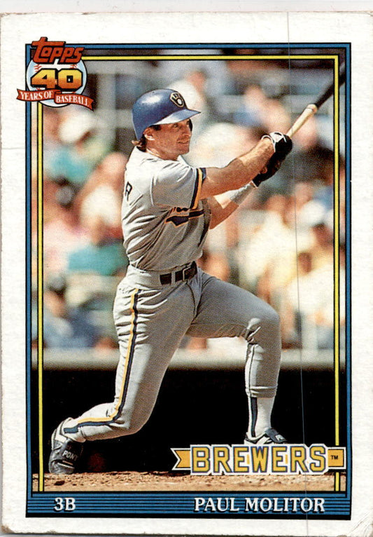 1991 Topps #95b Paul Molitor Milwaukee Brewers