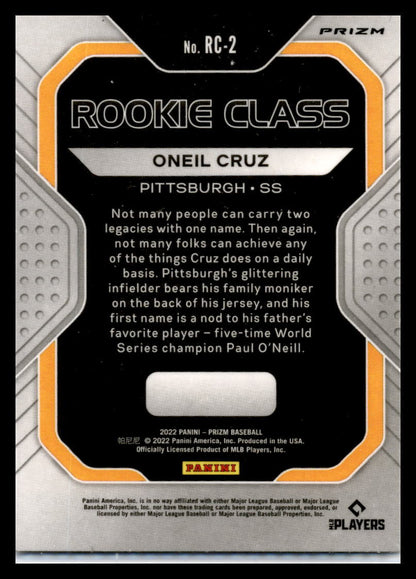 2022 Panini Prizm Silver #RC-2 Oneil Cruz Pittsburgh Pirates