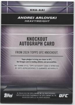 Andrei Arlovski #KNA-AAI 2024 Topps Knockout UFC Auto