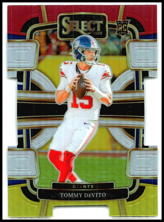 2023 Panini Select Red and Yellow Prizms Die Cuts #73 Tommy DeVito Rookie Giants