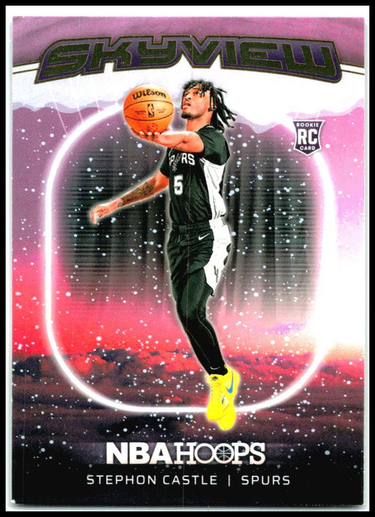 2024-25 Hoops Winter Skyview #3 Stephon Castle San Antonio Spurs