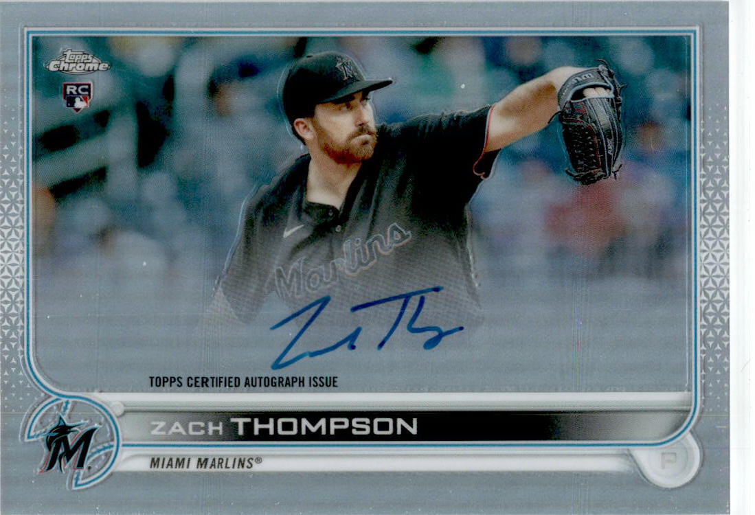 2022 Topps Chrome #RA-ZT Zach Thompson Auto 260/499 Miami Marlins