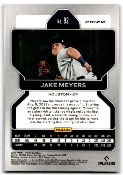 2022 Panini Prizm Red White Blue Jake Meyers Rookie Houston Astros #92