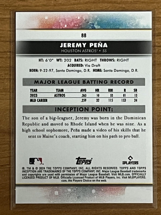 2024 topps inception #88 jeremy pena Astros