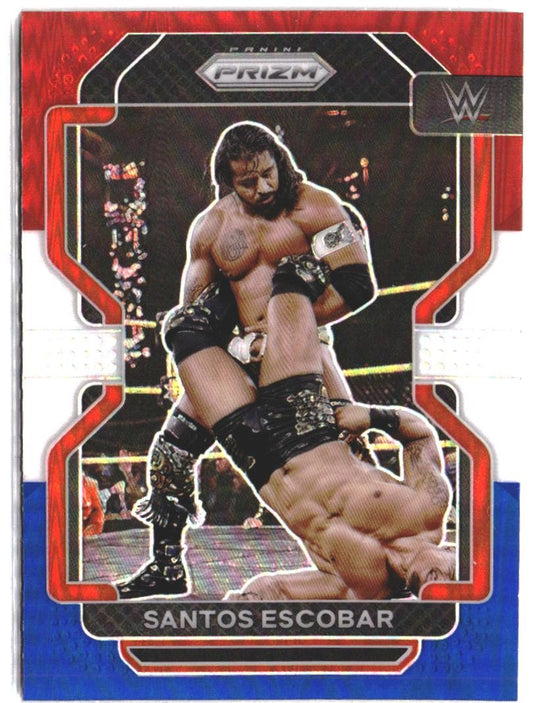 Santos Escobar #160 2022 Panini Prizm WWE Red, White and Blue