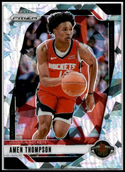 2024-25 Panini Prizm Prizms Ice #118 Amen Thompson Houston Rockets