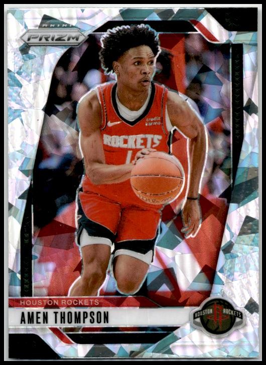 2024-25 Panini Prizm Prizms Ice #118 Amen Thompson Houston Rockets